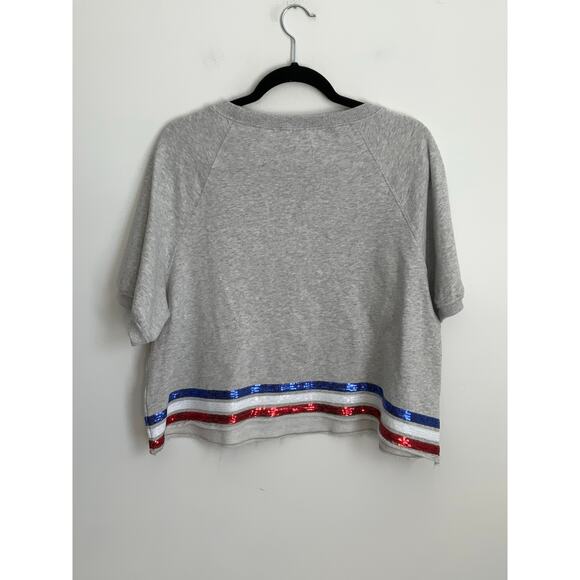 NWT USA Heather Grey Sequin‎ Top size large - Picture 5 of 8